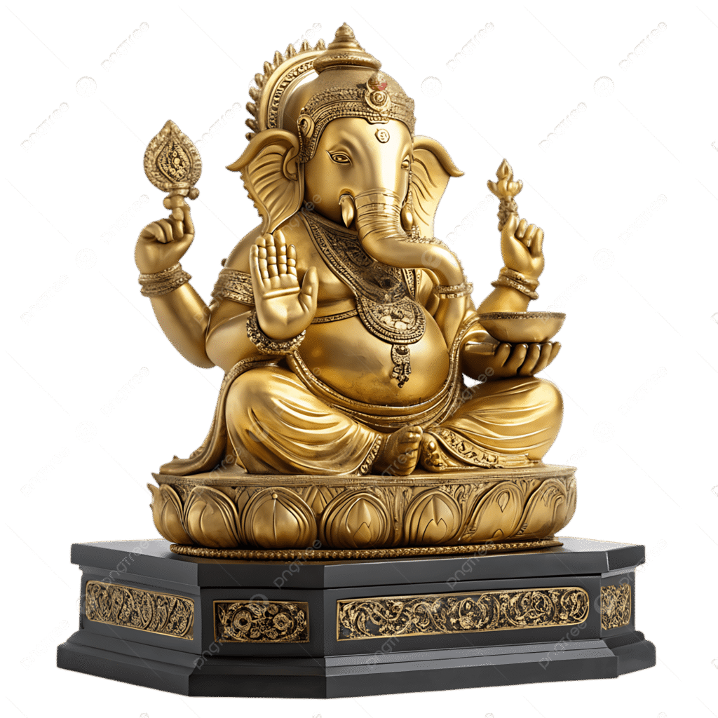 pngtree majestic ganesha statue holding modak with bright even lighting png image 20477113
